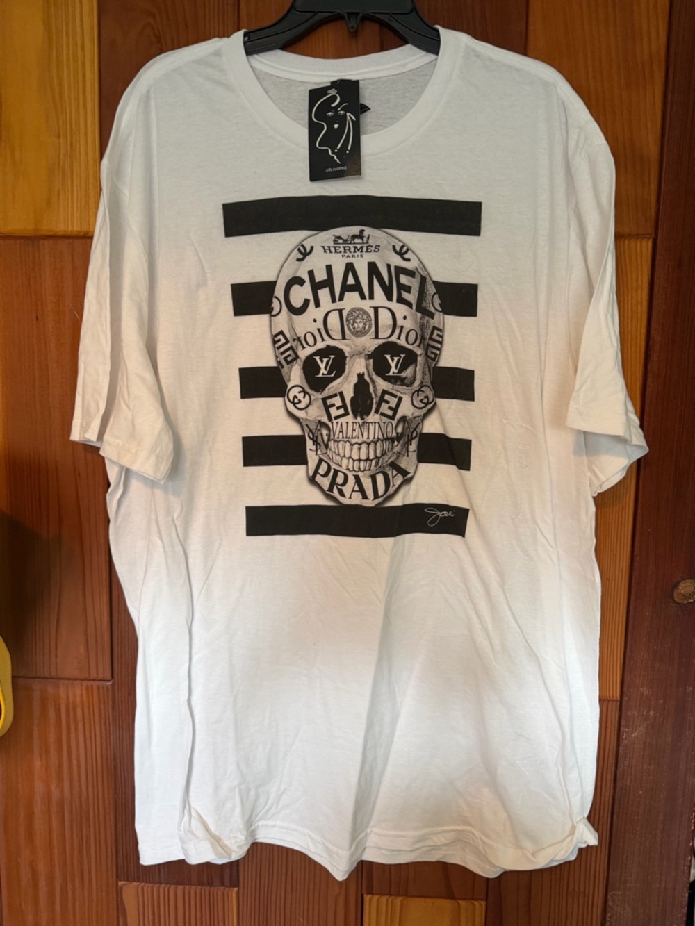 Bone of Cuture White Graphic Skull Men's T-Shirt - Designer JodiPedi